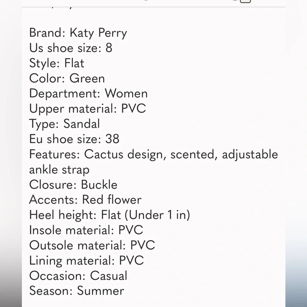 🌵NEW Katy Perry Jelly Sandals – “Smell Me” Cactus Toe, Size 8 - Picture 4 of 7